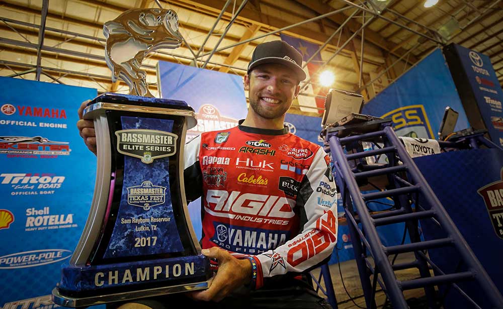 brandon palaniuk wins bass elite on sam rayburn