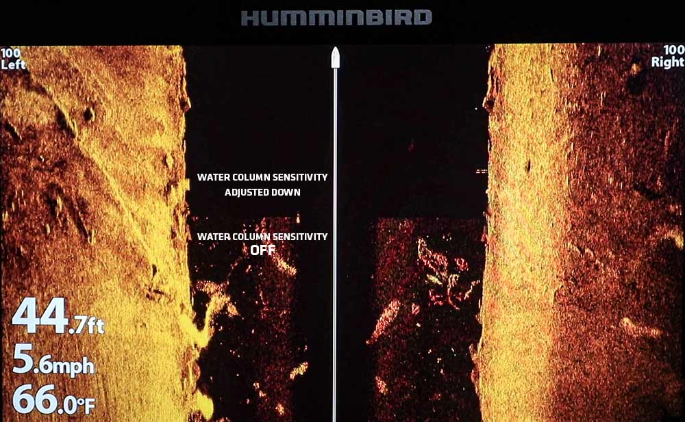 humminbird water column sensitivity
