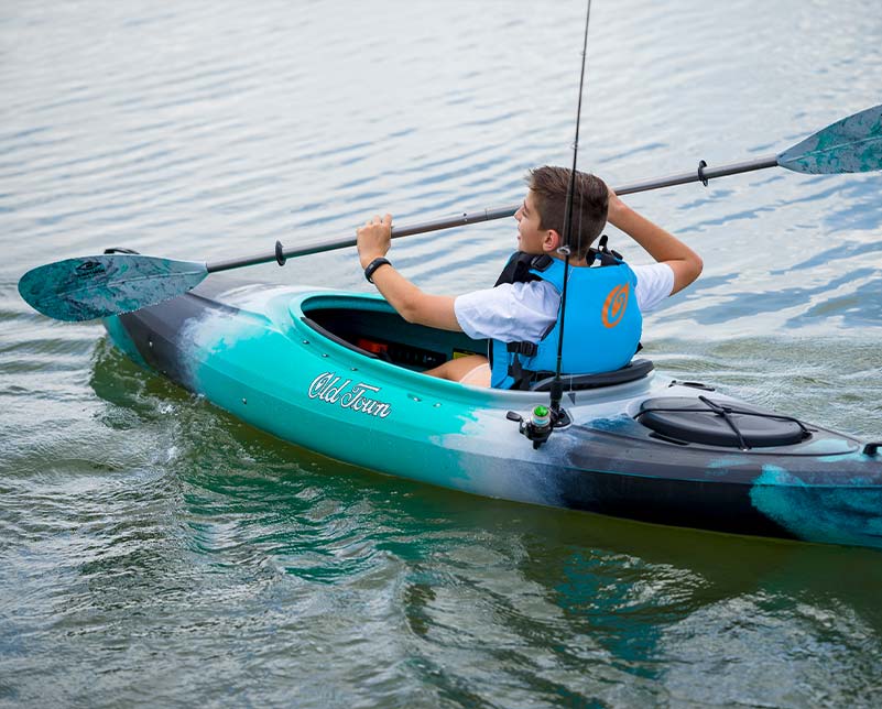 Paddling in the Old Town Heron Kayak