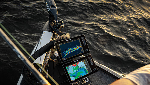 XPLORE And MEGA Live 2 Mounted on Boat's Bow