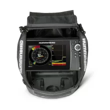 ICE HELIX 7 CHIRP GPS G2N All Season top view with transducer in case