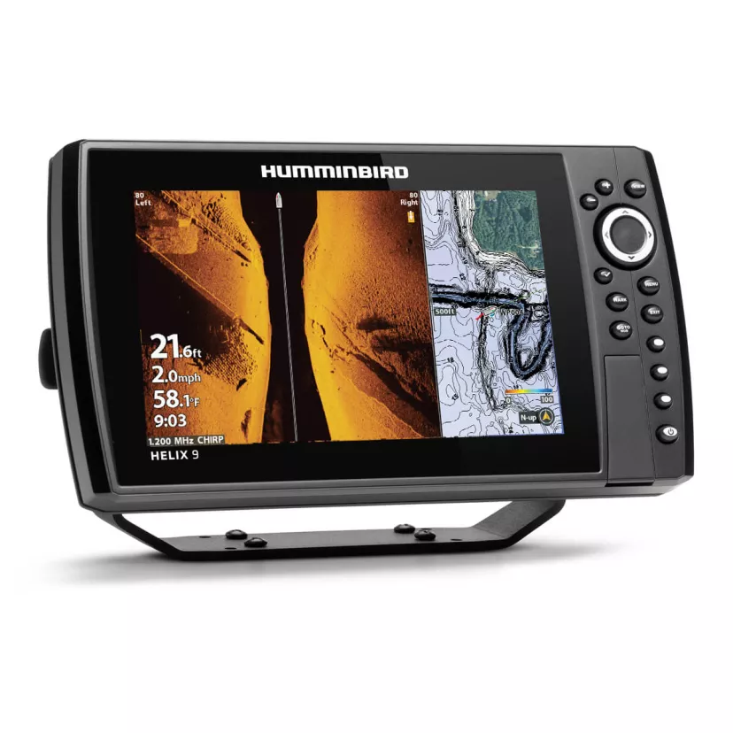 HELIX 9 CHIRP MEGA Side Imaging GPS G3N right angled view with Side Imaging